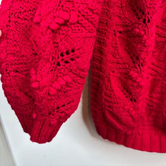 VTG Express Tricot Sweater M Oversized Hand Knit Bobble Festive Holiday Cozy 90s - Picture 4 of 10